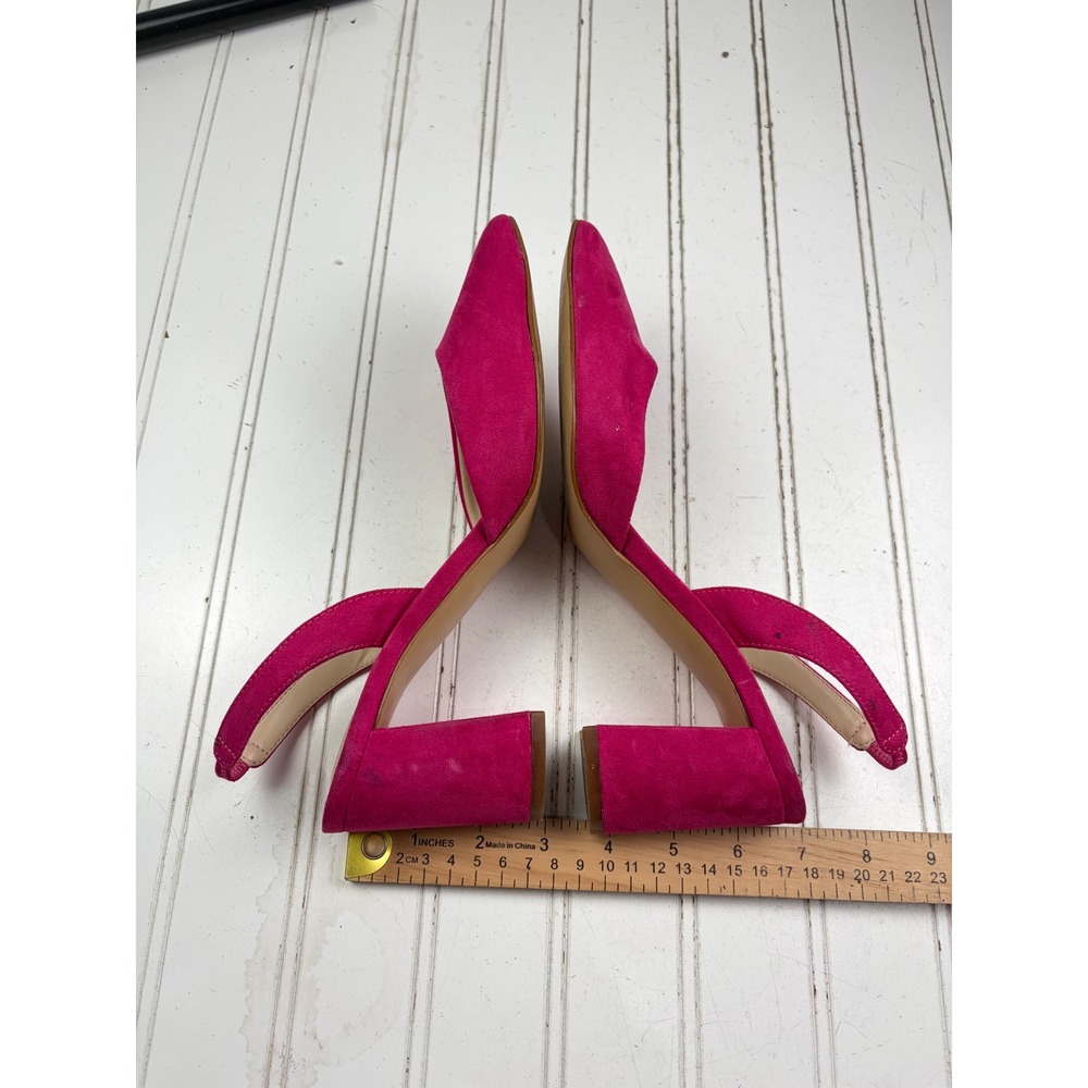 Marc Fisher Pink Suede Slingback Block Heels Dress Pumps Women's Size 7 - Picture 6 of 9